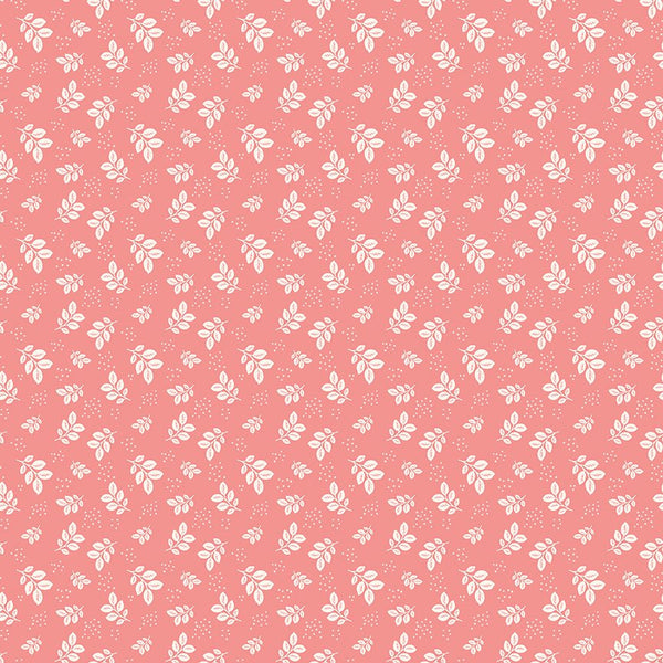 Renew Quilt Fabric Leaves Coral by Sandy Gervais C17282 - CORAL - Jammin Threads