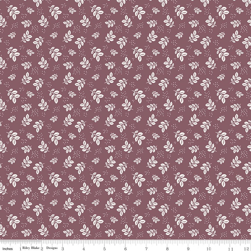 Renew Quilt Fabric Leaves Purple by Sandy Gervais C17282 - PURPLE - Jammin Threads
