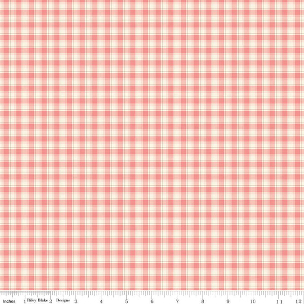 Renew Quilt Fabric Plaid Coral by Sandy Gervais C17284 - CORAL - Jammin Threads