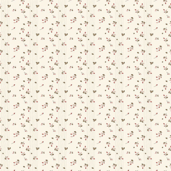 Renew Quilt Fabric Rosebud Latte Denim by Sandy Gervais C17285 - LATTE - Jammin Threads