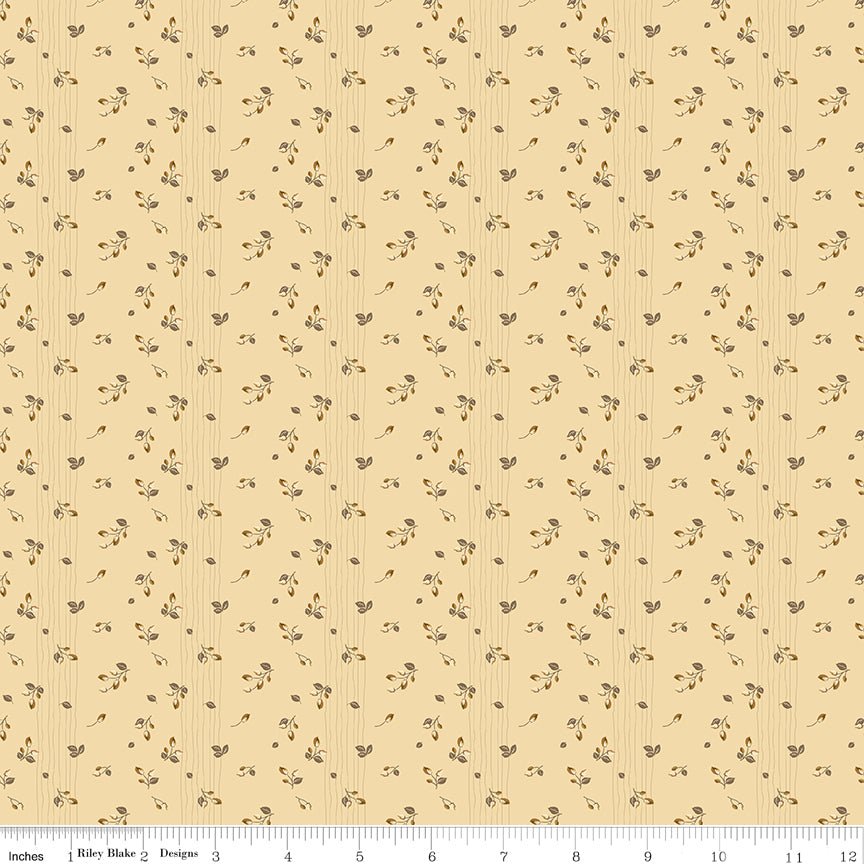 Renew Quilt Fabric Rosebud Yellow Denim by Sandy Gervais C17285 - YELLOW - Jammin Threads