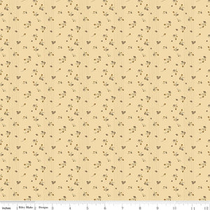 Renew Quilt Fabric Rosebud Yellow Denim by Sandy Gervais C17285 - YELLOW - Jammin Threads