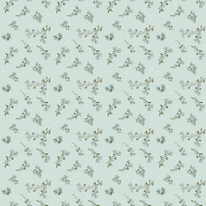 Renew Quilt Fabric Sweet Pea Bleached Denim by Sandy Gervais C17283 - BLEACHED DENIM - Jammin Threads
