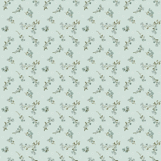 Renew Quilt Fabric Sweet Pea Bleached Denim by Sandy Gervais C17283 - BLEACHED DENIM - Jammin Threads