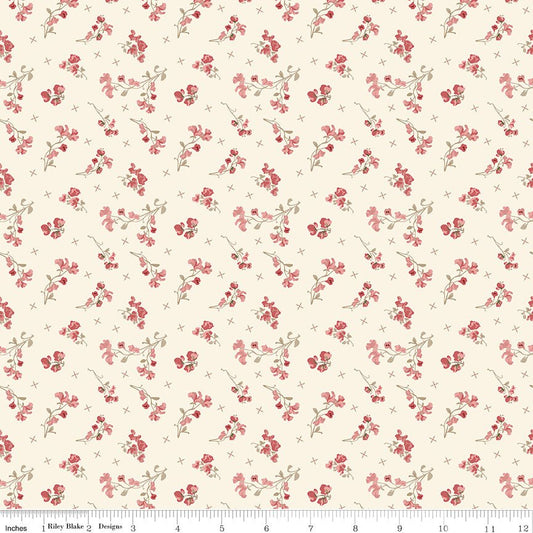 Renew Quilt Fabric Sweet Pea Latte by Sandy Gervais C17283 - LATTE - Jammin Threads