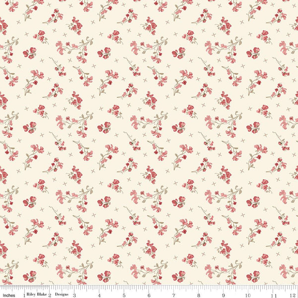 Renew Quilt Fabric Sweet Pea Latte by Sandy Gervais C17283 - LATTE - Jammin Threads