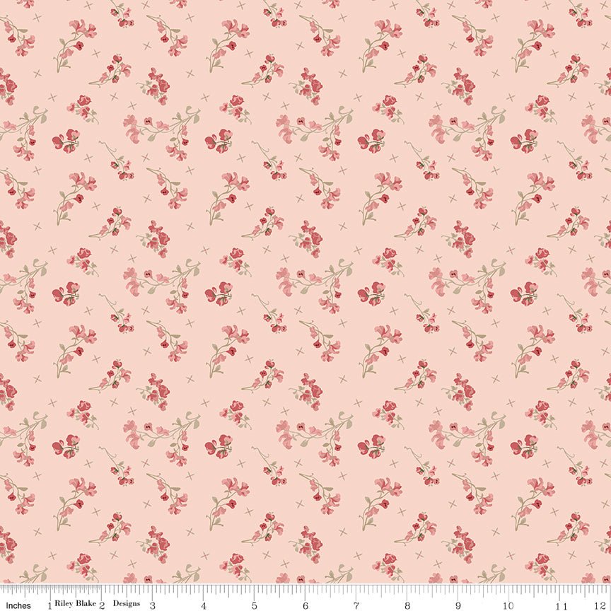 Renew Quilt Fabric Sweet Pea Pink by Sandy Gervais C17283 - PINK - Jammin Threads