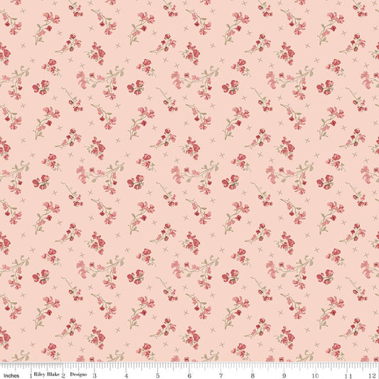 Renew Quilt Fabric Sweet Pea Pink by Sandy Gervais C17283 - PINK - Jammin Threads