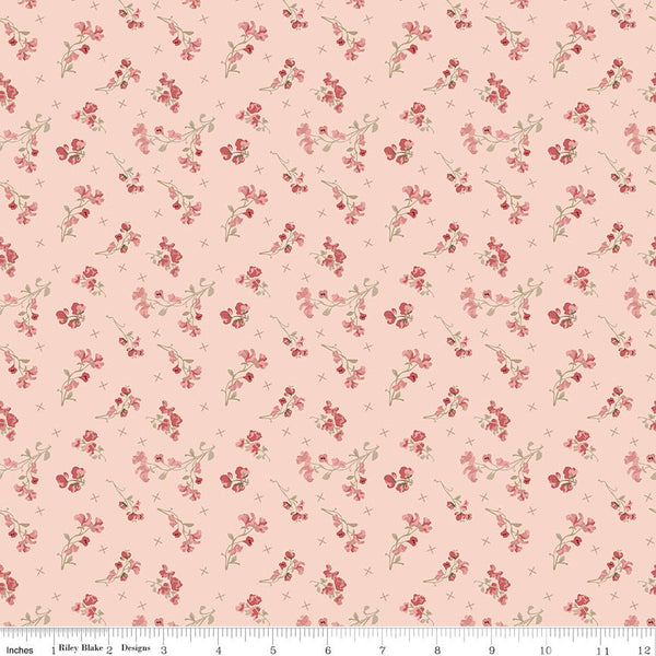Renew Quilt Fabric Sweet Pea Pink by Sandy Gervais C17283 - PINK - Jammin Threads