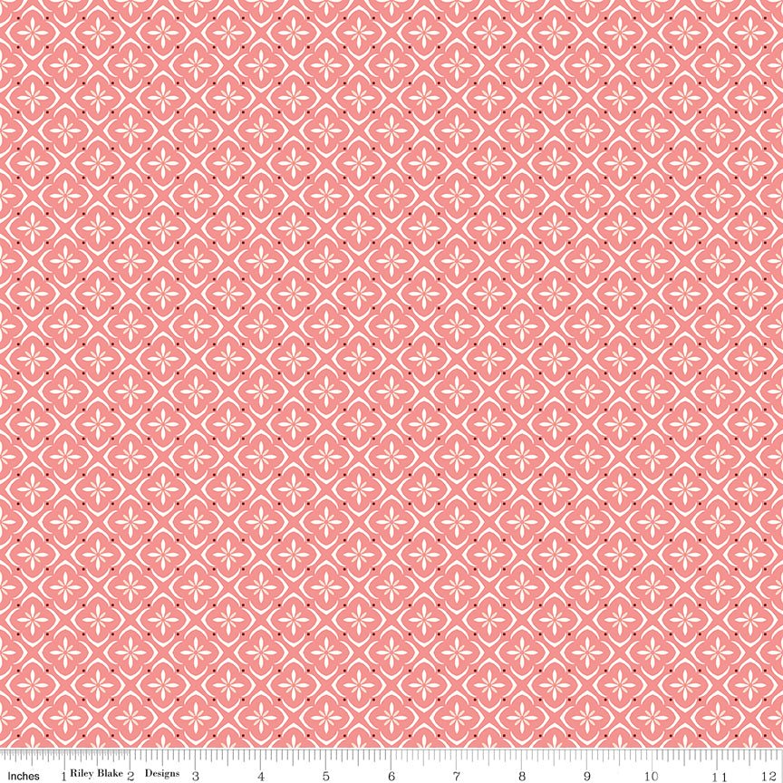 Renew Quilt Fabric Tile Coral by Sandy Gervais C17286 - CORAL - Jammin Threads