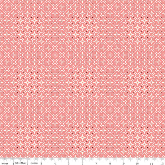 Renew Quilt Fabric Tile Coral by Sandy Gervais C17286 - CORAL - Jammin Threads