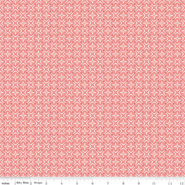 Renew Quilt Fabric Tile Coral by Sandy Gervais C17286 - CORAL - Jammin Threads