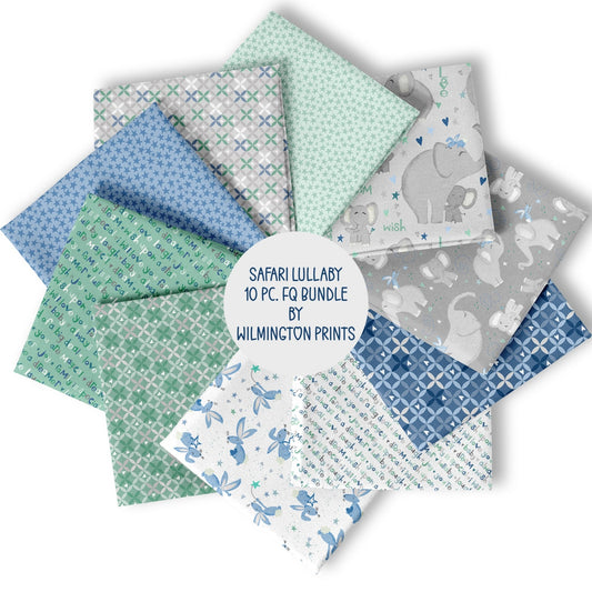 Safari Lullaby Baby Quilt Fabric Fat Quarter Bundle 10 pc. Fat Quarter Bundle - Jammin Threads