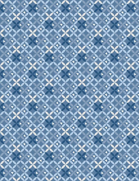 Safari Lullaby Criss Cross Blue Quilt Fabric by Wilmington Prints - Jammin Threads