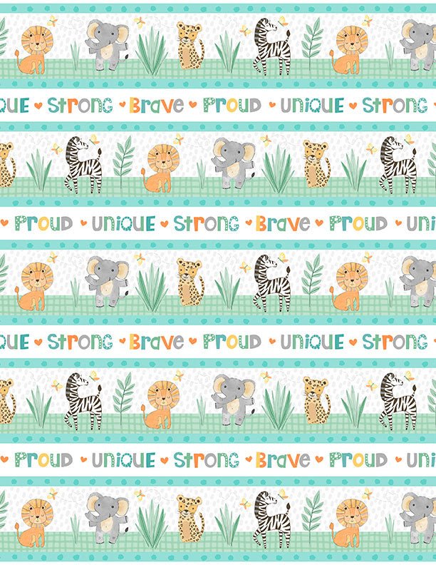 Safari Snuggles Baby Quilt Fabric Border Strip by Jenny Faw 3073 - 42027 - 178 - Jammin Threads