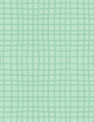 Safari Snuggles Baby Quilt Fabric Grid Green by Jenny Faw 3073 42034 777 - Jammin Threads