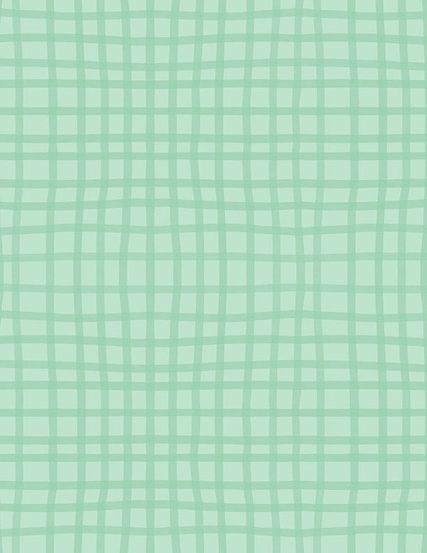 Safari Snuggles Baby Quilt Fabric Grid Green by Jenny Faw 3073 42034 777 - Jammin Threads