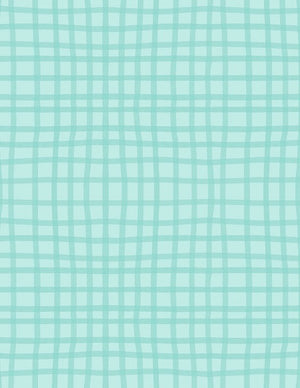 Safari Snuggles Baby Quilt Fabric Grid Teal by Jenny Faw 3073 42034 747 - Jammin Threads
