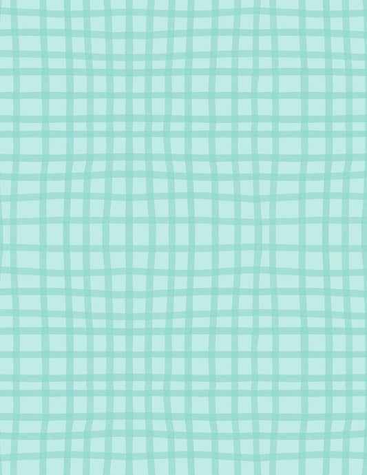 Safari Snuggles Baby Quilt Fabric Grid Teal by Jenny Faw 3073 42034 747 - Jammin Threads