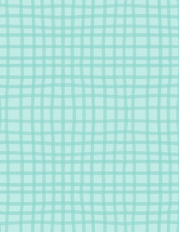 Safari Snuggles Baby Quilt Fabric Grid Teal by Jenny Faw 3073 42034 747 - Jammin Threads
