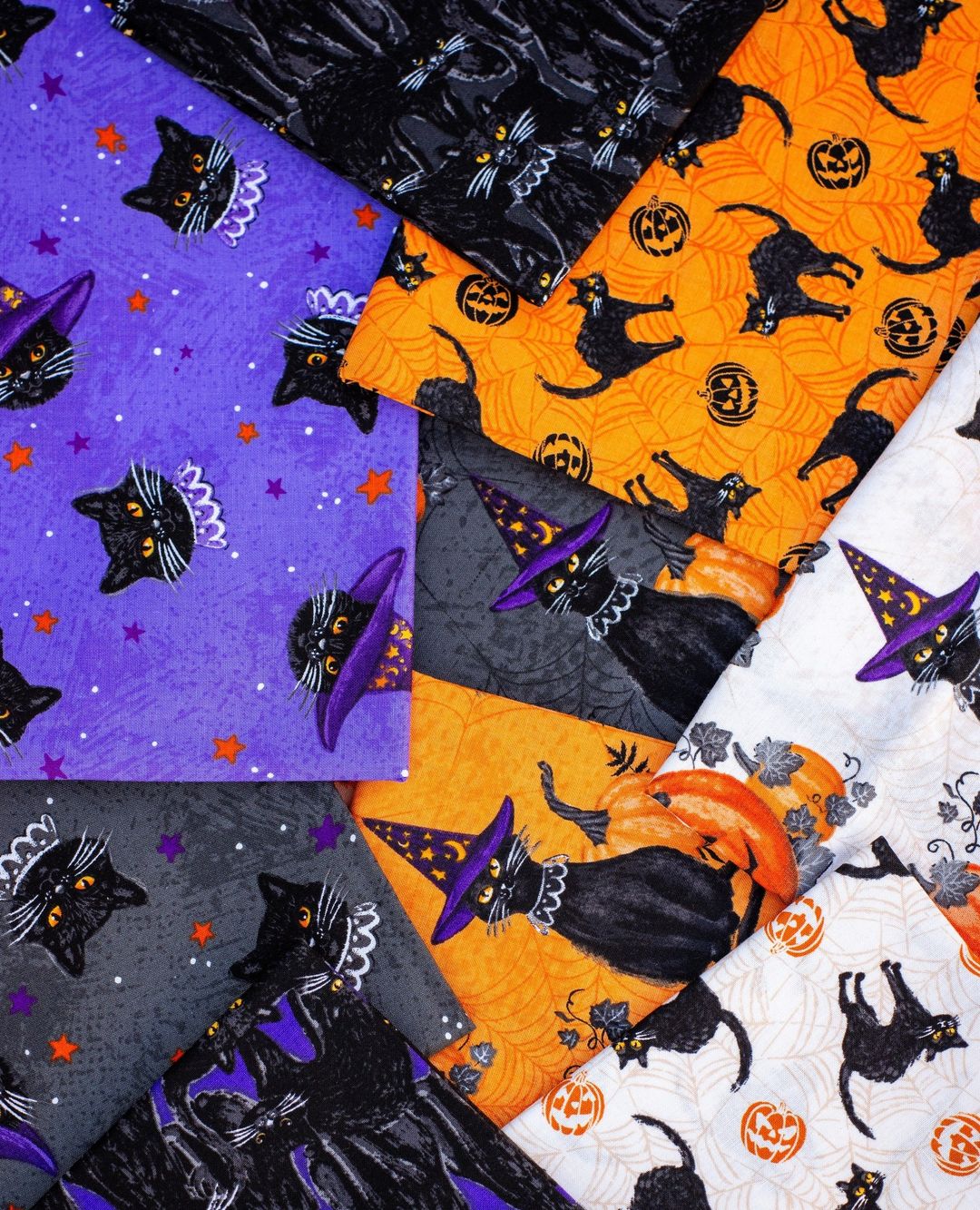 Scaredy Cats Cream Halloween Quilt Fabric by Wilmington Prints - Jammin Threads