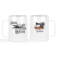 Serial Quilter Personalized Stainless Steel Drinkware - Jammin Threads