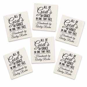 set of 6 baby quilt labels
