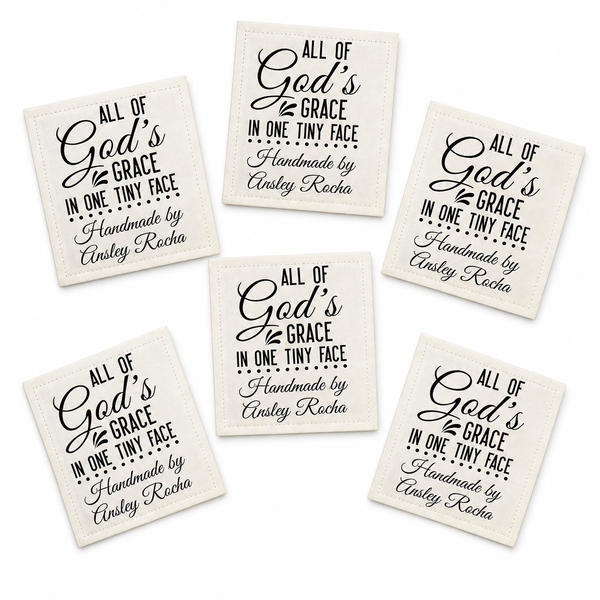 set of 6 baby quilt labels