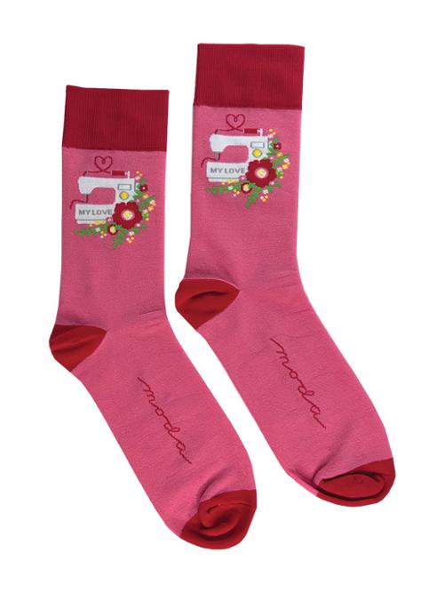 Sewing & Quilting Socks for Sewists – Cute Pink Sewing Machine Socks One Size Fits Most - Jammin Threads