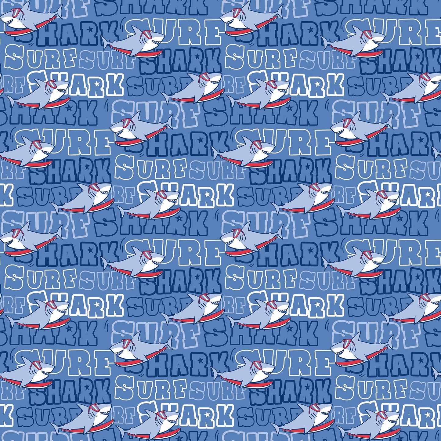 Shark Attack Children's Quilt Fabric 28859 - 44 Shark Surf by Northcott - Jammin Threads
