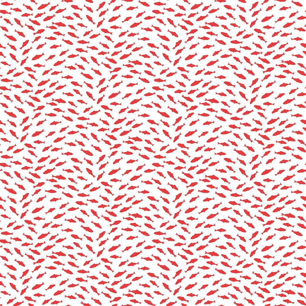 Shark Attack Children's Quilt Fabric 28860 - 10 Fish Blender Red by Northcott - Jammin Threads
