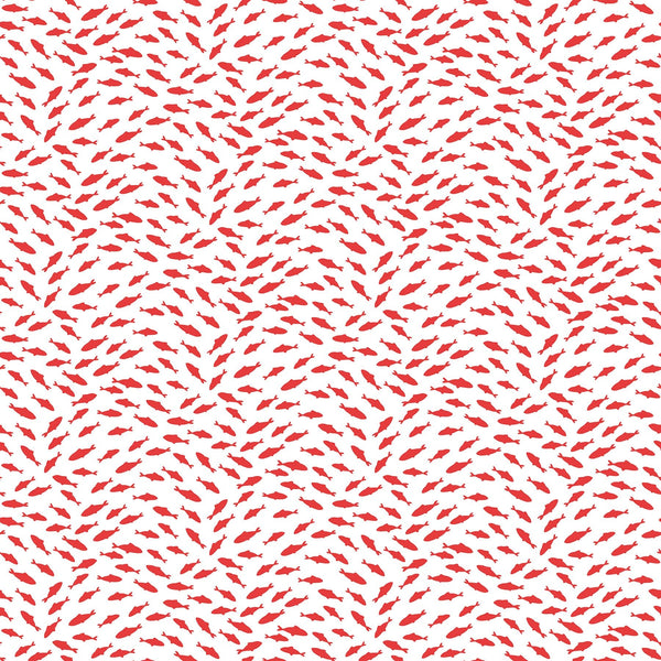 Shark Attack Children's Quilt Fabric 28860 - 10 Fish Blender Red by Northcott - Jammin Threads