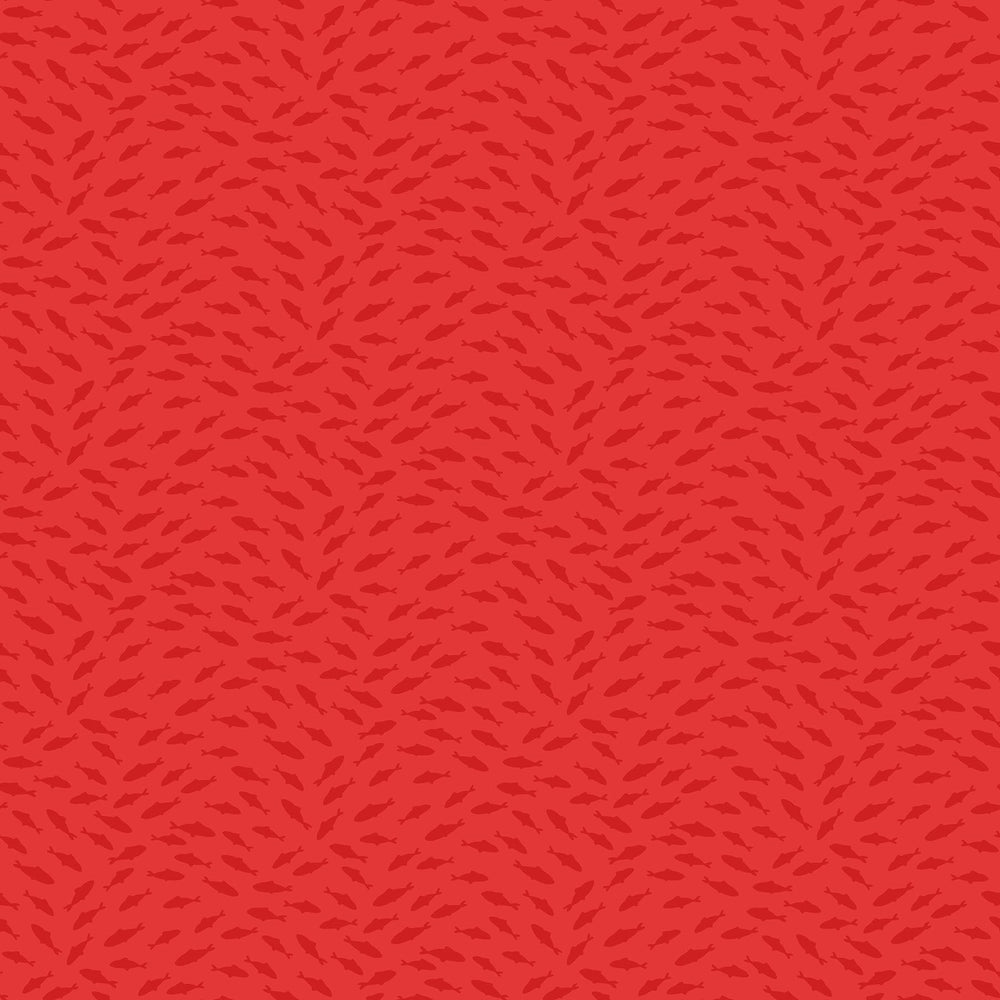 Shark Attack Children's Quilt Fabric 28860 - 24 Fish Blender Red by Northcott - Jammin Threads