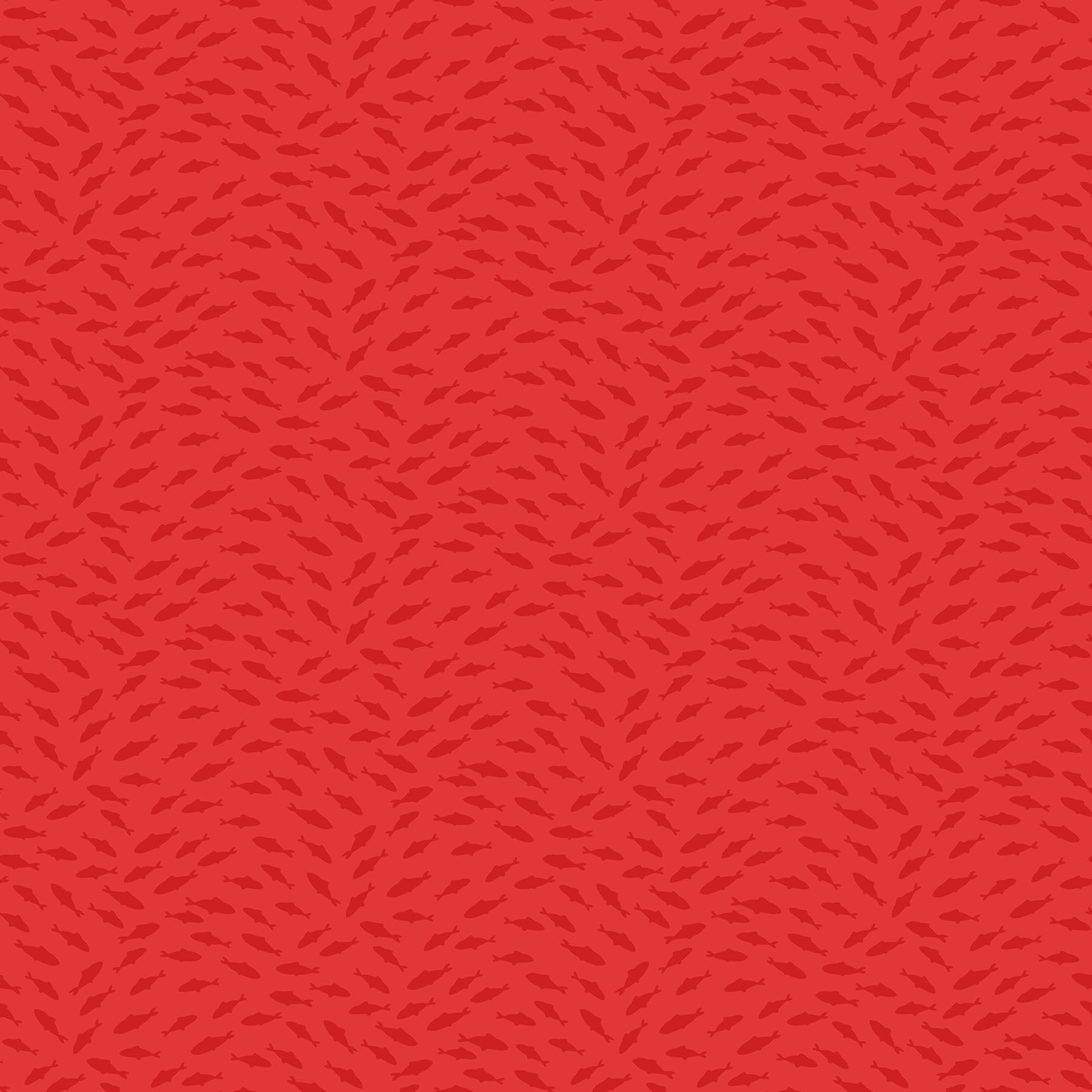 Shark Attack Children's Quilt Fabric 28860 - 24 Fish Blender Red by Northcott - Jammin Threads