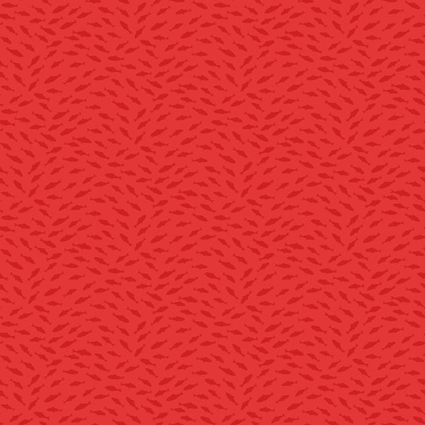 Shark Attack Children's Quilt Fabric 28860 - 24 Fish Blender Red by Northcott - Jammin Threads