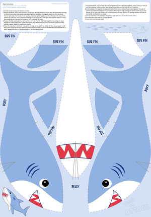 Shark Attack Minky Shark Stuffie Panel MK28862 - 44 by Northcott - Jammin Threads