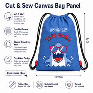Shark Attack Tote Bag Panel by Northcott - Jammin Threads