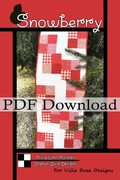 Snowberry Table Runner Pattern by Orphan Quilt Designs (PDF Download Version) - Jammin Threads