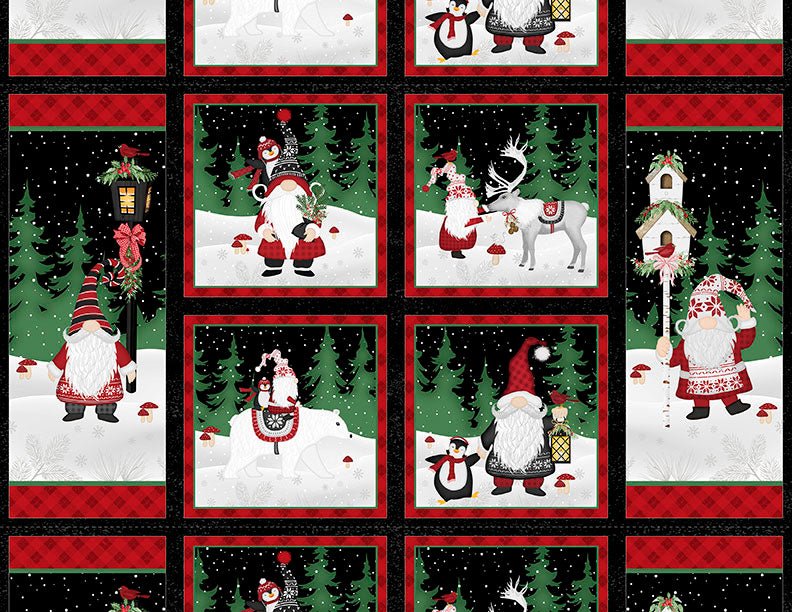 Snowy Gnomies Christmas Craft Panel 3074 49369 937 - Jammin Threads