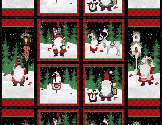 Snowy Gnomies Christmas Craft Panel 3074 49369 937 - Jammin Threads