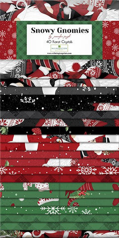 Snowy Gnomies Christmas Quilt Fabric - 40 Karat Gems 2.5 x 44" 40 pc. 840 897 840 - Jammin Threads