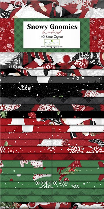 Snowy Gnomies Christmas Quilt Fabric - 40 Karat Gems 2.5 x 44" 40 pc. 840 897 840 - Jammin Threads