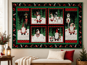 Snowy Gnomies Quilt Kit by Jennifer Pugh | Beginner Friendly Christmas Gnome Quilt Kit | 48.5" x 30" - Jammin Threads