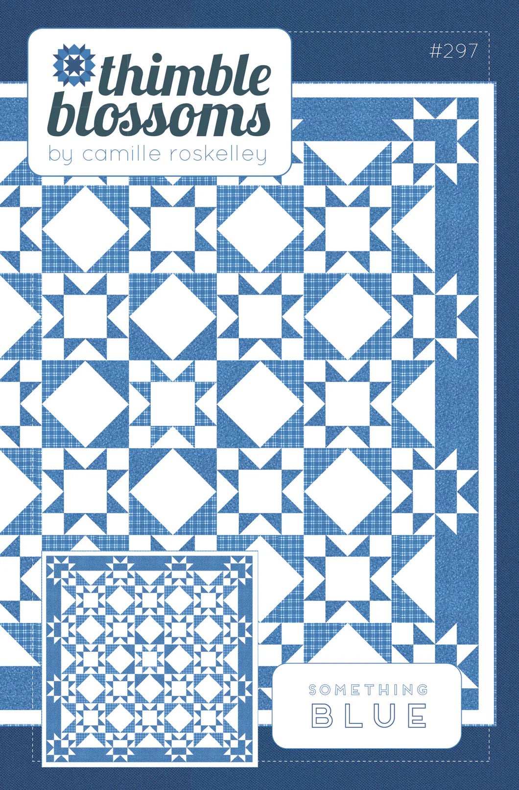 Something Blue Quilt Kit – Blueprint Fabric by Camille Roskelley | 74" x 74" Quilt Top + Binding + Personalized Satin Tag - Jammin Threads