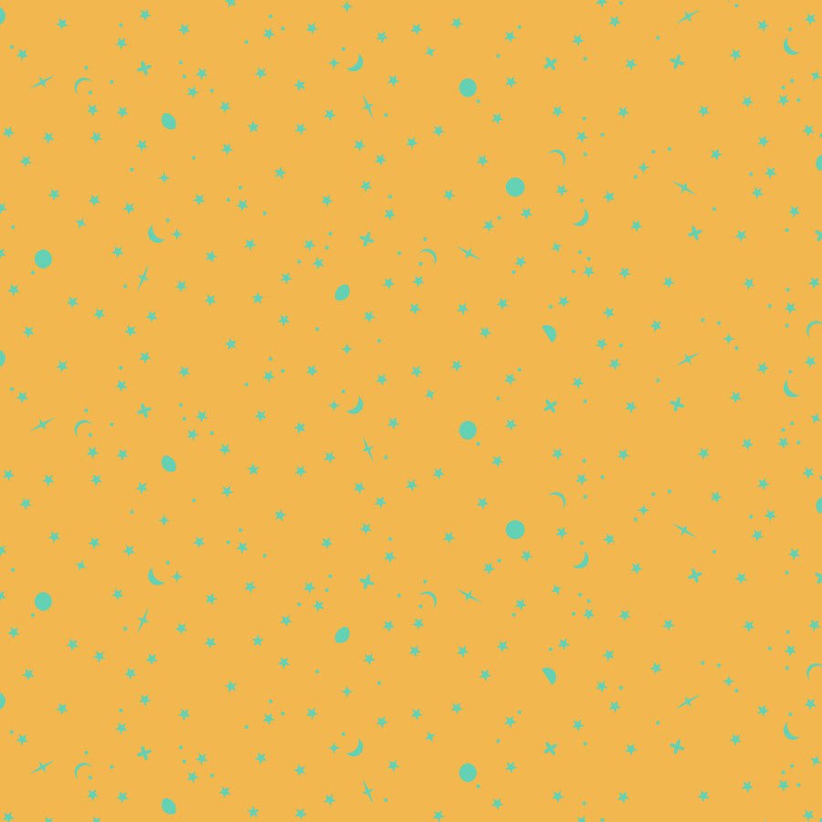 Space Sprinkles Papaya Fabric by Tula Pink – True Colors Yardage - Jammin Threads