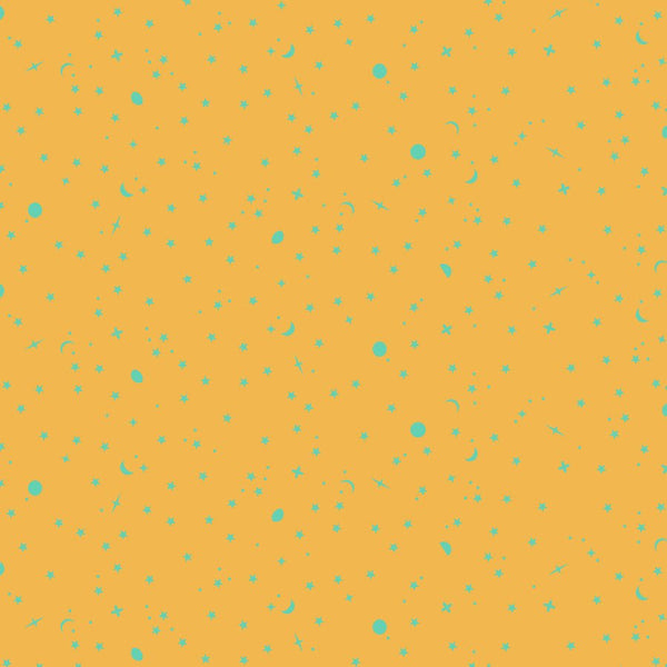 Space Sprinkles Papaya Fabric by Tula Pink – True Colors Yardage - Jammin Threads
