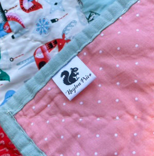 Squirrel Satin Quilt Labels. 1 inch satin quilt craft labels and tags - Jammin Threads