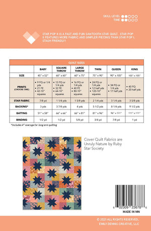 Star Pop II Quilt Pattern by Quilty Love – Fast & Stash - Friendly Sawtooth Star Quilt (6 Sizes) - Jammin Threads