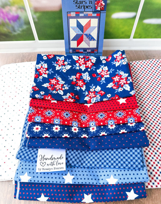Stars 'N Stripes Quilt Kit featuring Star Spangled fabrics by Riley Blake Designs - Jammin Threads