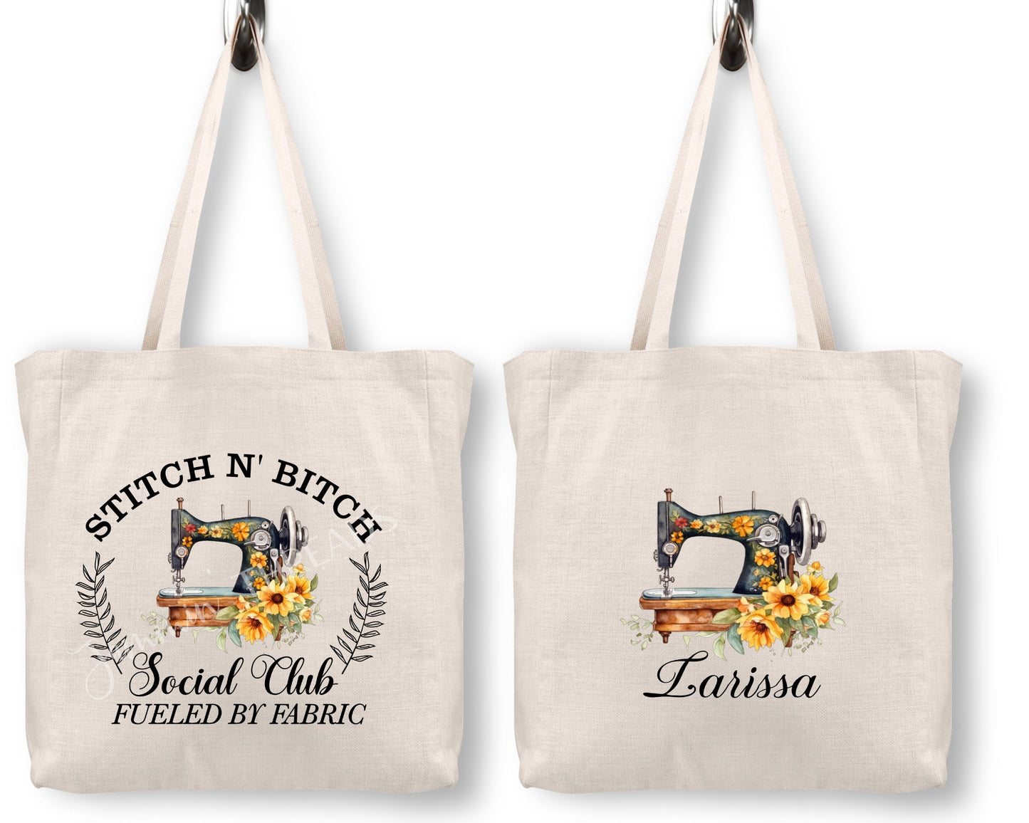 Stitch N Bitch Social Club Tote Bag for Quilters and Sewists - Jammin Threads